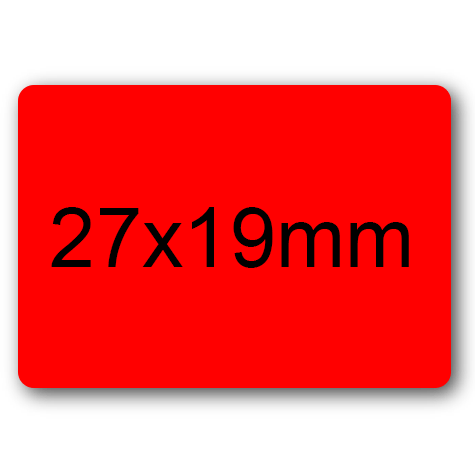 wereinaristea EtichetteAutoadesive 27x19mm(19x27) CartaROSSA ROSSO, adesivo permanente, su foglietti da cm 15,2x12,5. 28 etichette per foglietto.