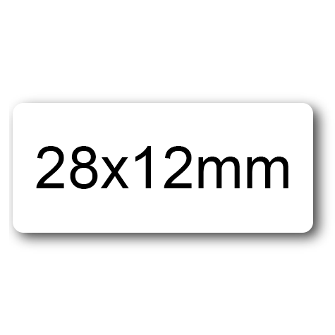 wereinaristea EtichetteAutoadesive 28x12mm(12x28) CartaBIANCA Removibile BIANCO, adesivo RIMOVIBILE, su foglietti da cm 15,2x12,5. 40 etichette per foglietto.