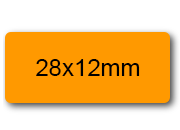 wereinaristea EtichetteAutoadesive 28x12mm(12x28) CartaARANCIONE ARANCIONE, adesivo permanente, su foglietti da cm 15,2x12,5. 40 etichette per foglietto.