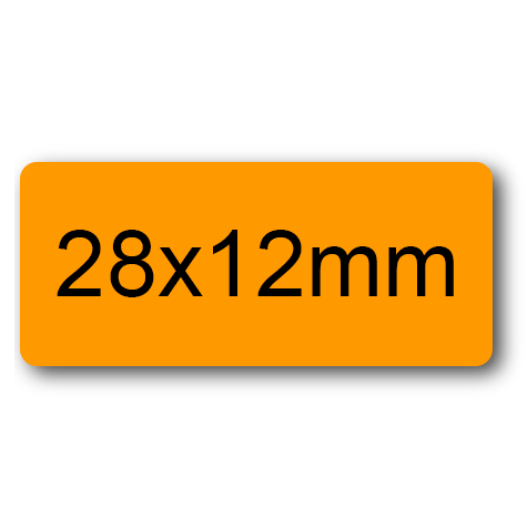 wereinaristea EtichetteAutoadesive 28x12mm(12x28) CartaARANCIONE ARANCIONE, adesivo permanente, su foglietti da cm 15,2x12,5. 40 etichette per foglietto.