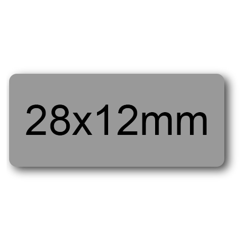 wereinaristea EtichetteAutoadesive 28x12mm(12x28) CartaGRIGIA GRIGIO, adesivo permanente, su foglietti da cm 15,2x12,5. 40 etichette per foglietto.