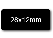 wereinaristea EtichetteAutoadesive 28x12mm(12x28) CartaNERA NERO, adesivo permanente, su foglietti da cm 15,2x12,5. 40 etichette per foglietto.