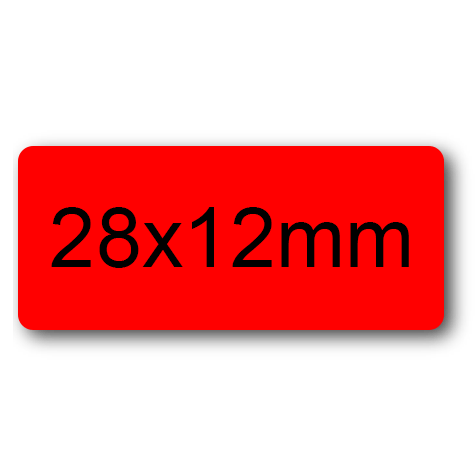 wereinaristea EtichetteAutoadesive 28x12mm(12x28) CartaROSSA ROSSO, adesivo permanente, su foglietti da cm 15,2x12,5. 40 etichette per foglietto.