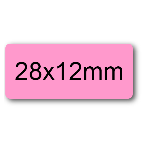 wereinaristea EtichetteAutoadesive 28x12mm(12x28) CartaROSA ROSA, adesivo permanente, su foglietti da cm 15,2x12,5. 40 etichette per foglietto.