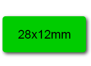 wereinaristea EtichetteAutoadesive 28x12mm(12x28) CartaVERDE VERDE, adesivo permanente, su foglietti da cm 15,2x12,5. 40 etichette per foglietto SOG10022ver