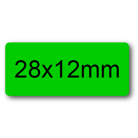 wereinaristea EtichetteAutoadesive 28x12mm(12x28) CartaVERDE VERDE, adesivo permanente, su foglietti da cm 15,2x12,5. 40 etichette per foglietto.