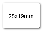 wereinaristea EtichetteAutoadesive 28x19mm(19x28) CartaBIANCA REMOVIBILI Adesivo RIMOVIBILE, su foglietti da cm 15,2x12,5. 28 etichette per foglietto.