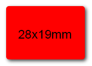 wereinaristea EtichetteAutoadesive 28x19mm(19x28) CartaROSSA Adesivo PERMANENTE, su foglietti da cm 15,2x12,5. 28 etichette per foglietto.