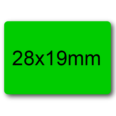 wereinaristea EtichetteAutoadesive 28x19mm(19x28) CartaVERDE Adesivo PERMANENTE, su foglietti da cm 15,2x12,5. 28 etichette per foglietto.