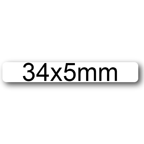 wereinaristea EtichetteAutoadesive, 34x5mm(5x34) CartaBIANCA Adesivo permanente, su foglietti da cm 15,2x12,5. 60 etichette per foglietto.