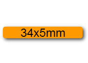 wereinaristea EtichetteAutoadesive, 34x5mm(5x34) CartaARANCIONE Adesivo permanente, su foglietti da cm 15,2x12,5. 60 etichette per foglietto.