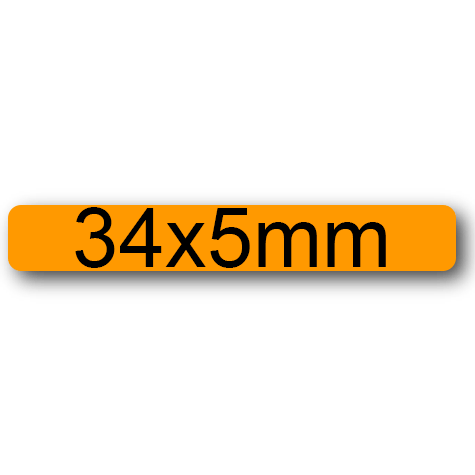 wereinaristea EtichetteAutoadesive, 34x5mm(5x34) CartaARANCIONE Adesivo permanente, su foglietti da cm 15,2x12,5. 60 etichette per foglietto.