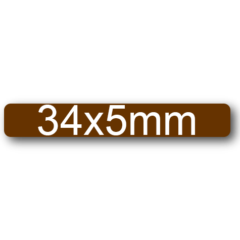 wereinaristea EtichetteAutoadesive, 34x5mm(5x34) CartaMARRONE Adesivo permanente, su foglietti da cm 15,2x12,5. 60 etichette per foglietto.