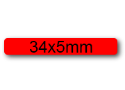 wereinaristea EtichetteAutoadesive, 34x5mm(5x34) CartaROSSA Adesivo permanente, su foglietti da cm 15,2x12,5. 60 etichette per foglietto.