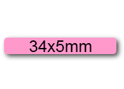 wereinaristea EtichetteAutoadesive, 34x5mm(5x34) CartaROSA Adesivo permanente, su foglietti da cm 15,2x12,5. 60 etichette per foglietto.
