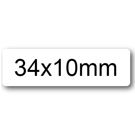 wereinaristea EtichetteAutoadesive, 34x10mm(10x34) CartaBIANCA Adesivo permanente, su foglietti da cm 15,2x12,5. 40 etichette per foglietto.