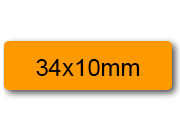 wereinaristea EtichetteAutoadesive, 34x10mm(10x34) CartaARANCIONE Adesivo permanente, su foglietti da cm 15,2x12,5. 40 etichette per foglietto.