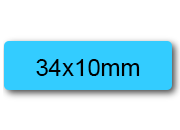 wereinaristea EtichetteAutoadesive, 34x10mm(10x34) CartaAZZURRA Adesivo permanente, su foglietti da cm 15,2x12,5. 40 etichette per foglietto.