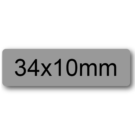 wereinaristea EtichetteAutoadesive, 34x10mm(10x34) CartaGRIGIA Adesivo permanente, su foglietti da cm 15,2x12,5. 40 etichette per foglietto.