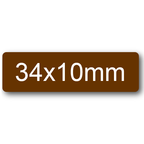 wereinaristea EtichetteAutoadesive, 34x10mm(10x34) CartaMARRONE Adesivo permanente, su foglietti da cm 15,2x12,5. 40 etichette per foglietto.