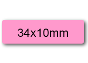 wereinaristea EtichetteAutoadesive, 34x10mm(10x34) CartaROSA Adesivo permanente, su foglietti da cm 15,2x12,5. 40 etichette per foglietto.