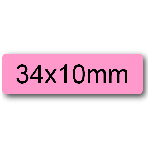 wereinaristea EtichetteAutoadesive, 34x10mm(10x34) CartaROSA Adesivo permanente, su foglietti da cm 15,2x12,5. 40 etichette per foglietto.