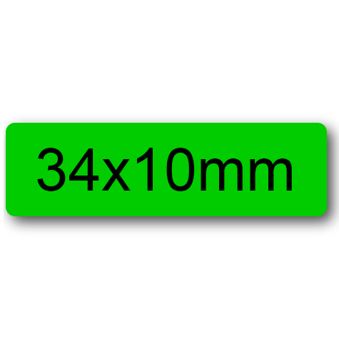 wereinaristea EtichetteAutoadesive, 34x10mm(10x34) CartaVERDE Adesivo permanente, su foglietti da cm 15,2x12,5. 40 etichette per foglietto.