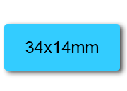 wereinaristea EtichetteAutoadesive, 34x14mm(14x34) CartaAZZURRA AZZURRO, adesivo permanente, su foglietti da cm 15,2x12,5. 28 etichette per foglietto.