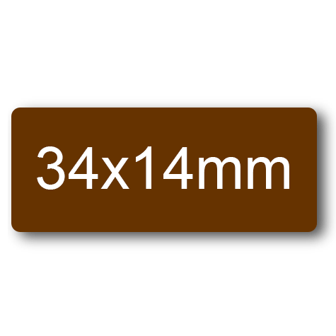 wereinaristea EtichetteAutoadesive, 34x14mm(14x34) CartaMARRONE MARRONE, adesivo permanente, su foglietti da cm 15,2x12,5. 28 etichette per foglietto.