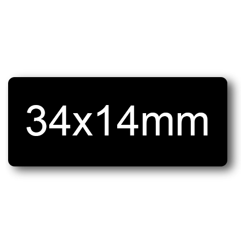 wereinaristea EtichetteAutoadesive, 34x14mm(14x34) CartaNERA NERO, adesivo permanente, su foglietti da cm 15,2x12,5. 28 etichette per foglietto.