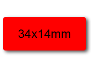 wereinaristea EtichetteAutoadesive, 34x14mm(14x34) CartaROSSA ROSSO, adesivo permanente, su foglietti da cm 15,2x12,5. 28 etichette per foglietto SOG10026RO