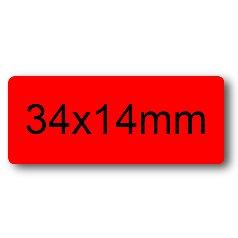 wereinaristea EtichetteAutoadesive, 34x14mm(14x34) CartaROSSA ROSSO, adesivo permanente, su foglietti da cm 15,2x12,5. 28 etichette per foglietto.