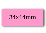 wereinaristea EtichetteAutoadesive, 34x14mm(14x34) CartaROSA ROSA, adesivo permanente, su foglietti da cm 15,2x12,5. 28 etichette per foglietto.
