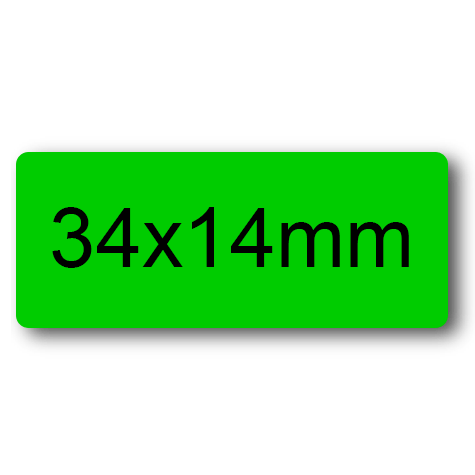 wereinaristea EtichetteAutoadesive, 34x14mm(14x34) CartaVERDE VERDE, adesivo permanente, su foglietti da cm 15,2x12,5. 28 etichette per foglietto.