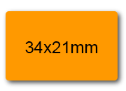wereinaristea EtichetteAutoadesive, 34x21mm(21x34) CartaARANCIONE ARANCIONE, adesivo permanente, su foglietti da cm 15,2x12,5. 20 etichette per foglietto.