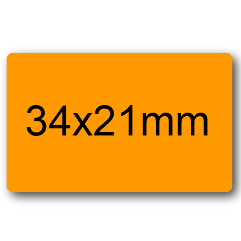 wereinaristea EtichetteAutoadesive, 34x21mm(21x34) CartaARANCIONE ARANCIONE, adesivo permanente, su foglietti da cm 15,2x12,5. 20 etichette per foglietto.