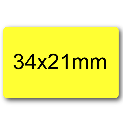 wereinaristea EtichetteAutoadesive, 34x21mm(21x34) CartaGIALLA Adesivo permanente, su foglietti da cm 15,2x12,5. 20 etichette per foglietto.