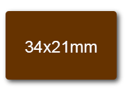 wereinaristea EtichetteAutoadesive, 34x21mm(21x34) CartaMARRONE MARRONE, adesivo permanente, su foglietti da cm 15,2x12,5. 20 etichette per foglietto SOG10027mar