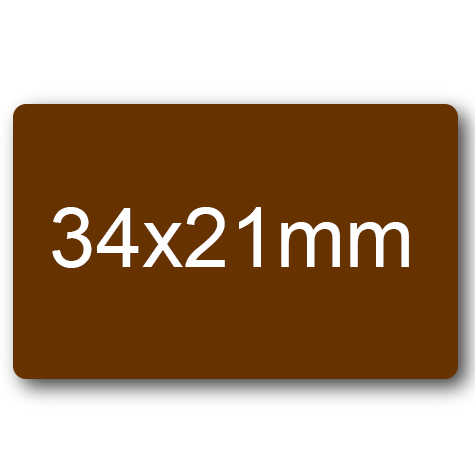 wereinaristea EtichetteAutoadesive, 34x21mm(21x34) CartaMARRONE MARRONE, adesivo permanente, su foglietti da cm 15,2x12,5. 20 etichette per foglietto.