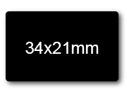 wereinaristea EtichetteAutoadesive, 34x21mm(21x34) CartaNERA NERO, adesivo permanente, su foglietti da cm 15,2x12,5. 20 etichette per foglietto.