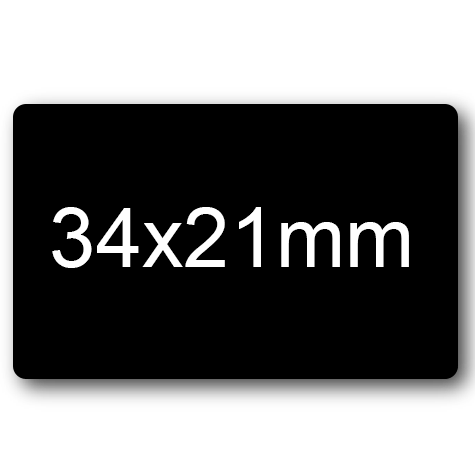 wereinaristea EtichetteAutoadesive, 34x21mm(21x34) CartaNERA NERO, adesivo permanente, su foglietti da cm 15,2x12,5. 20 etichette per foglietto.