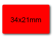 wereinaristea EtichetteAutoadesive, 34x21mm(21x34) CartaROSSA ROSSO, adesivo permanente, su foglietti da cm 15,2x12,5. 20 etichette per foglietto.