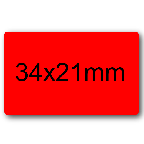wereinaristea EtichetteAutoadesive, 34x21mm(21x34) CartaROSSA ROSSO, adesivo permanente, su foglietti da cm 15,2x12,5. 20 etichette per foglietto.