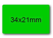 wereinaristea EtichetteAutoadesive, 34x21mm(21x34) CartaVERDE VERDE, adesivo permanente, su foglietti da cm 15,2x12,5. 20 etichette per foglietto.