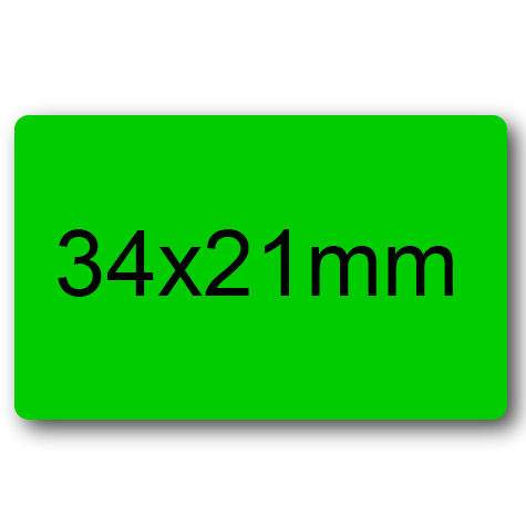 wereinaristea EtichetteAutoadesive, 34x21mm(21x34) CartaVERDE VERDE, adesivo permanente, su foglietti da cm 15,2x12,5. 20 etichette per foglietto.