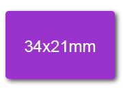 wereinaristea EtichetteAutoadesive, 34x21mm(21x34) CartaVIOLA VIOLA, adesivo permanente, su foglietti da cm 15,2x12,5. 20 etichette per foglietto.