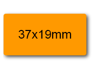 wereinaristea EtichetteAutoadesive, 37x19mm(19x37) CartaARANCIONE Adesivo permanente, su foglietti da cm 15,2x12,5. 21 etichette per foglietto.