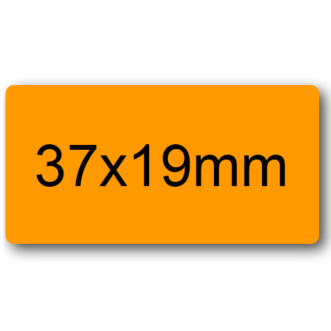 wereinaristea EtichetteAutoadesive, 37x19mm(19x37) CartaARANCIONE Adesivo permanente, su foglietti da cm 15,2x12,5. 21 etichette per foglietto.