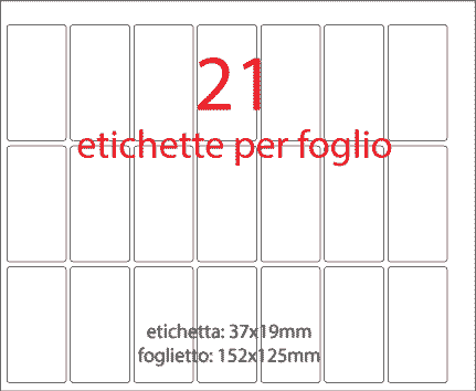wereinaristea EtichetteAutoadesive, 37x19mm(19x37) CartaAZZURRA Adesivo permanente, su foglietti da cm 15,2x12,5. 21 etichette per foglietto.