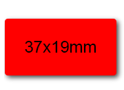 wereinaristea EtichetteAutoadesive, 37x19mm(19x37) CartaROSSA Adesivo permanente, su foglietti da cm 15,2x12,5. 21 etichette per foglietto SOG10028ro
